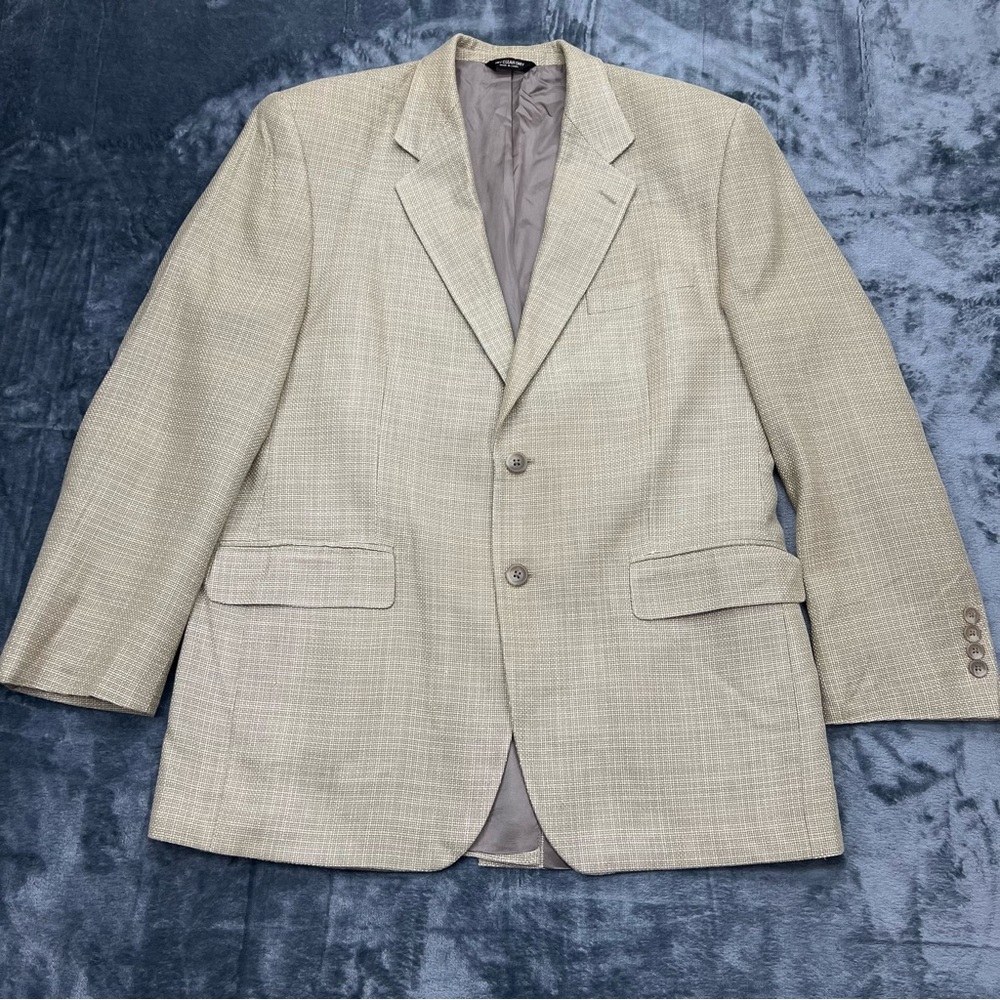 Chaps Ralph Lauren 40R 100% Silk Gold‎ Tan Sport Coat Blazer Jacket Woven Men's